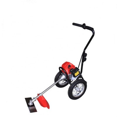 Honda GX35 hand push type gasoline brush cutter /grass trimmer with two wheels