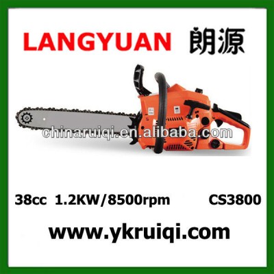 38cc 3800 Gasoline Chainsaw Tree Cutting Machine With 14'' 16'' Guide Bar