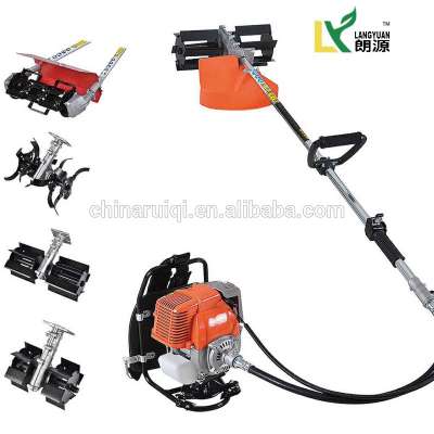 India gasoline multi-tools 52cc backpack power tiller/weeder with brushcutter engine